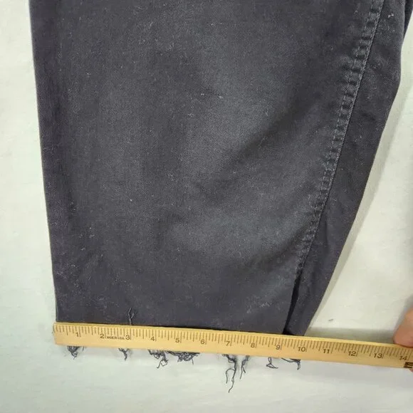 Oat New York Jeans Women's Size 4/27 Black Denim High Rise Wide Leg Raw Hem - Picture 8 of 15